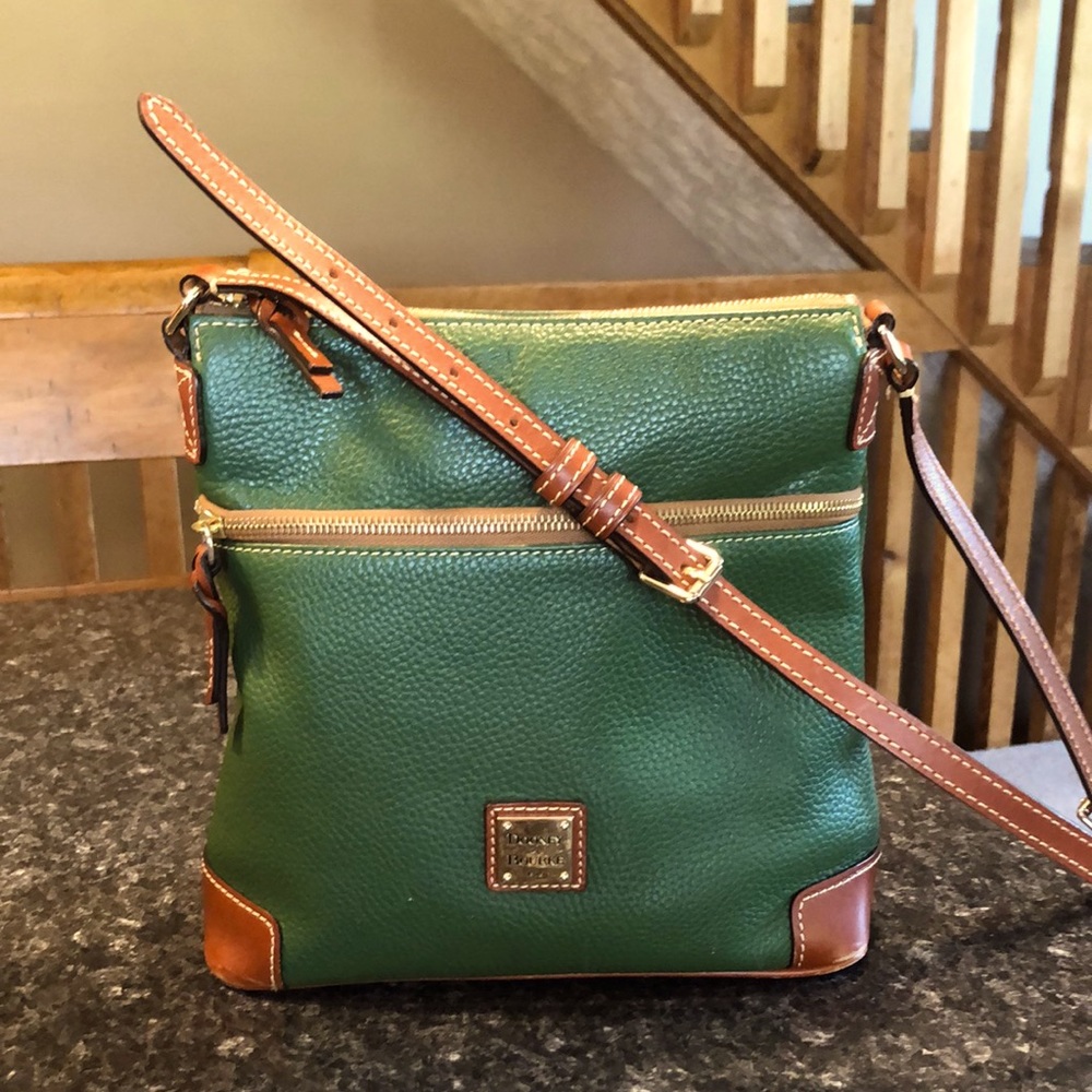 Douney & Bourke Green Pebble Grain Crossbody